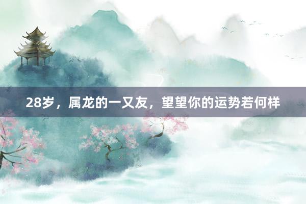 28岁，属龙的一又友，望望你的运势若何样