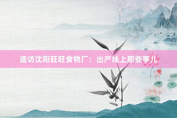 造访沈阳旺旺食物厂：出产线上那些事儿