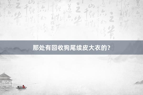 那处有回收狗尾续皮大衣的？